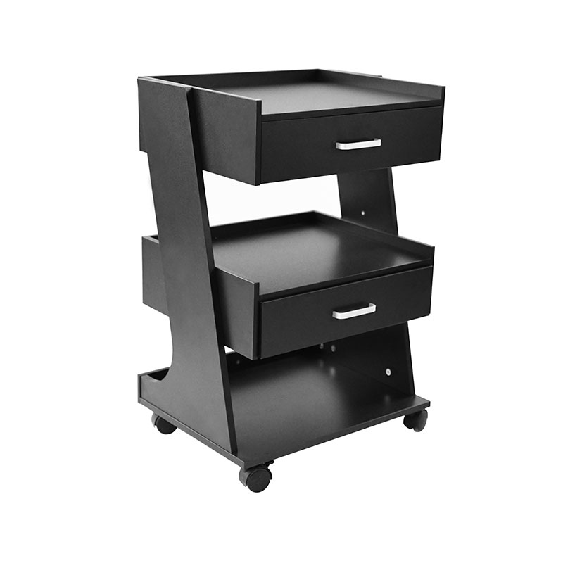 HZ2082BK / HZ2082 Salongvogn med hjul rullevogn frisørstasjon med skuffer