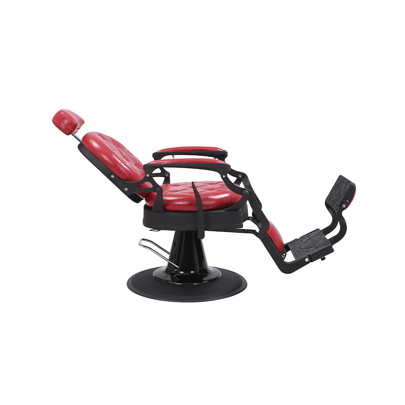 HZ8799MS Vintage burgunder vasket lin barberstol