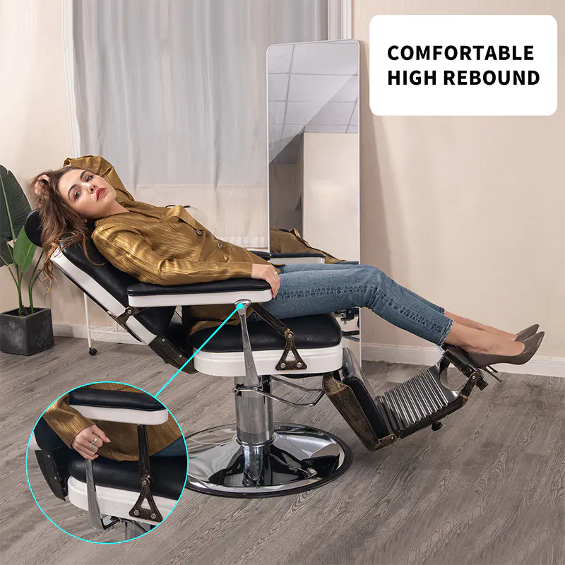 HZ8753BK / HZ8753GR / HZ8753RD Svart vintage lincoln frisørstol