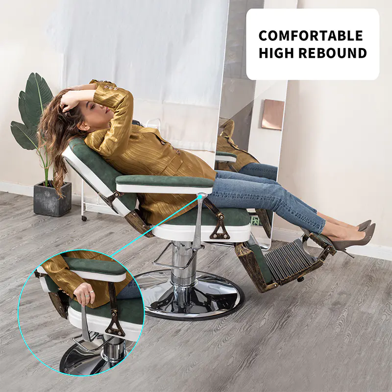 HZ8753BK / HZ8753GR / HZ8753RD Svart vintage lincoln frisørstol