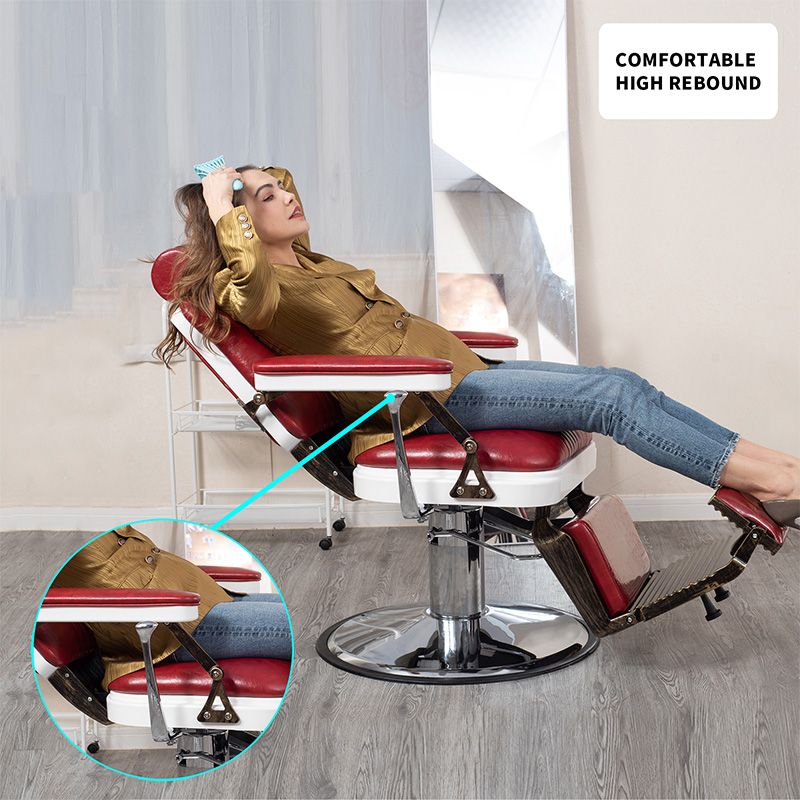 HZ8753BK / HZ8753GR / HZ8753RD Svart vintage lincoln frisørstol