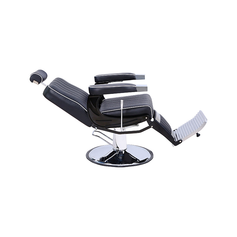 HZ8752SX Svart og hvit rullet kantlist med vertikale striper frisyrestol