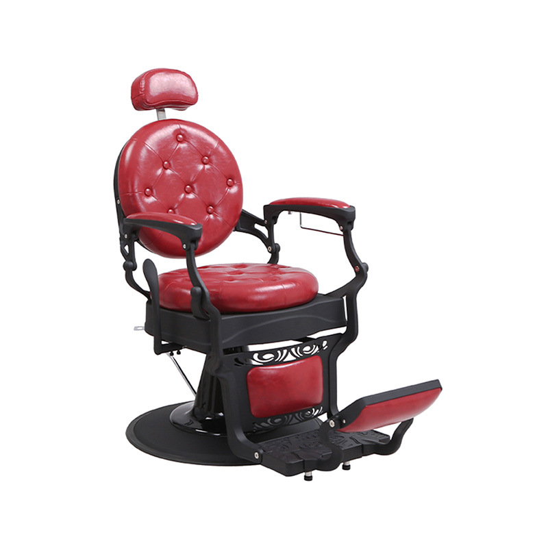 HZ8799MS Vintage burgunder vasket lin barberstol