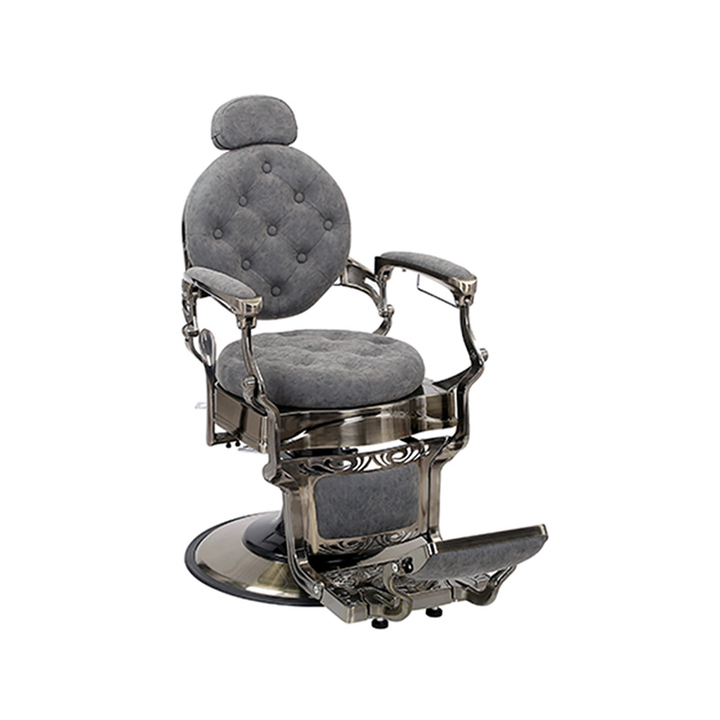 HZ8799QM Grå frisørstol med rund pute